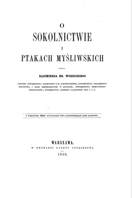 O Sokolnictwie i ptakach myśliwskich Kazimierz Hr. Wodzicki