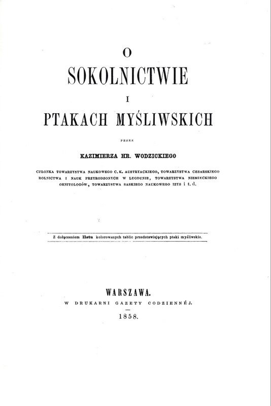 O Sokolnictwie i ptakach myśliwskich Kazimierz Hr. Wodzicki O Sokolnictwie i ptakach myśliwskich Kazimierz Hr. Wodzicki