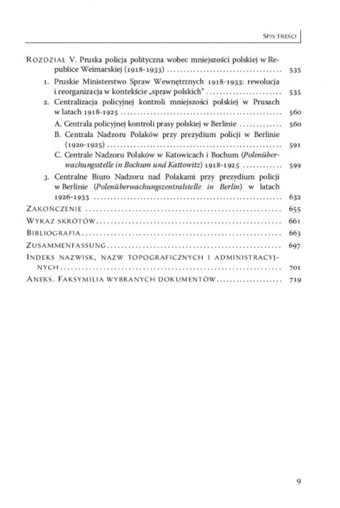 Pruska policja polityczna wobec mniejszości polskiej w latach 1871-1933. Struktury i ludzie Pruska policja polityczna wobec mniejszości polskiej w latach 1871-1933. Struktury i ludzie