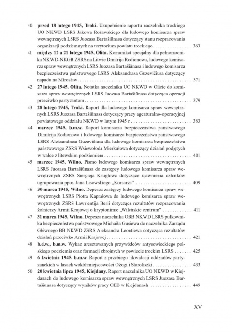 Sowiecki aparat represji wobec litewskiego i polskiego podziemia 1944-1945 Sowiecki aparat represji wobec litewskiego i polskiego podziemia 1944-1945