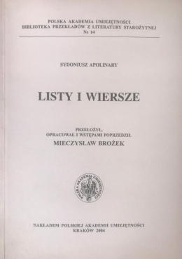 Sydoniusz Apolinary. Listy i wiersze