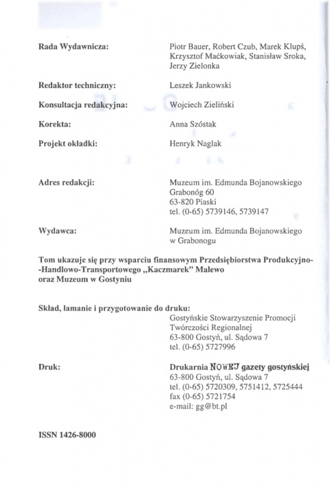 Grabonoskie Zapiski Regionalne nr 9 Grabonoskie Zapiski Regionalne nr 9