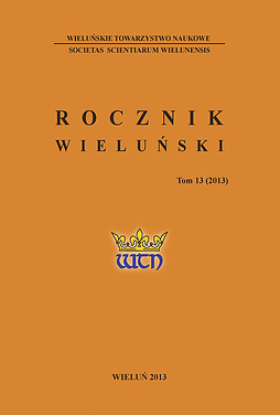Rocznik wieluński, Tom 13 (2013) Rocznik wieluński, Tom 13 (2013)
