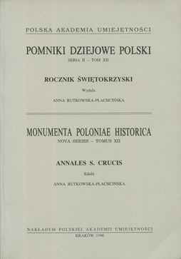 Pomniki dziejowe Polski. Seria II - tom XII. Rocznik świętokrzyski