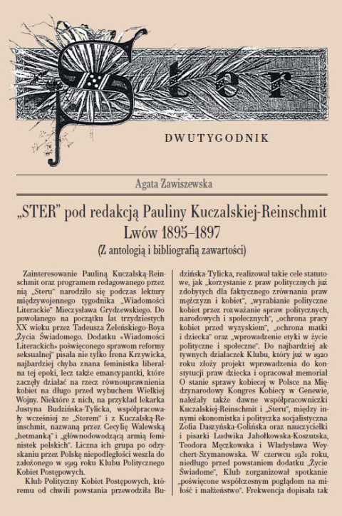 Ster pod redakcją Pauliny Kuczalskiej–Reinschmit Lwów 1895–1897 Ster pod redakcją Pauliny Kuczalskiej–Reinschmit Lwów 1895–1897