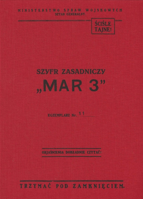 Szyfr zasadniczy MAR 3 Szyfr zasadniczy MAR 3
