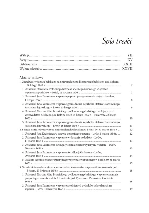 Akta sejmikowe województwa bełskiego. Lata 1656-1695 Akta sejmikowe województwa bełskiego. Lata 1656-1695