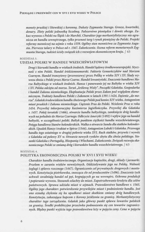 Pieniądz i przewrót cen w XVI i XVII wieku w Polsce Pieniądz i przewrót cen w XVI i XVII wieku w Polsce