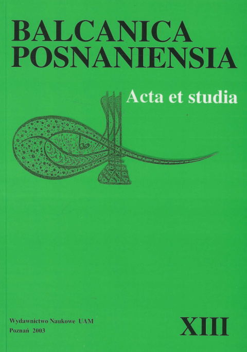 Balcanica Posnaniensia XIII Balcanica Posnaniensia XIII