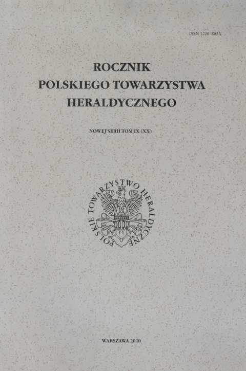 Rocznik Polskiego Towarzystwa Heraldycznego nowej serii Tom IX (XX)