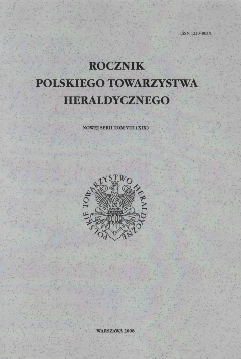 Rocznik Polskiego Towarzystwa Heraldycznego nowej serii Tom VIII (XIX)